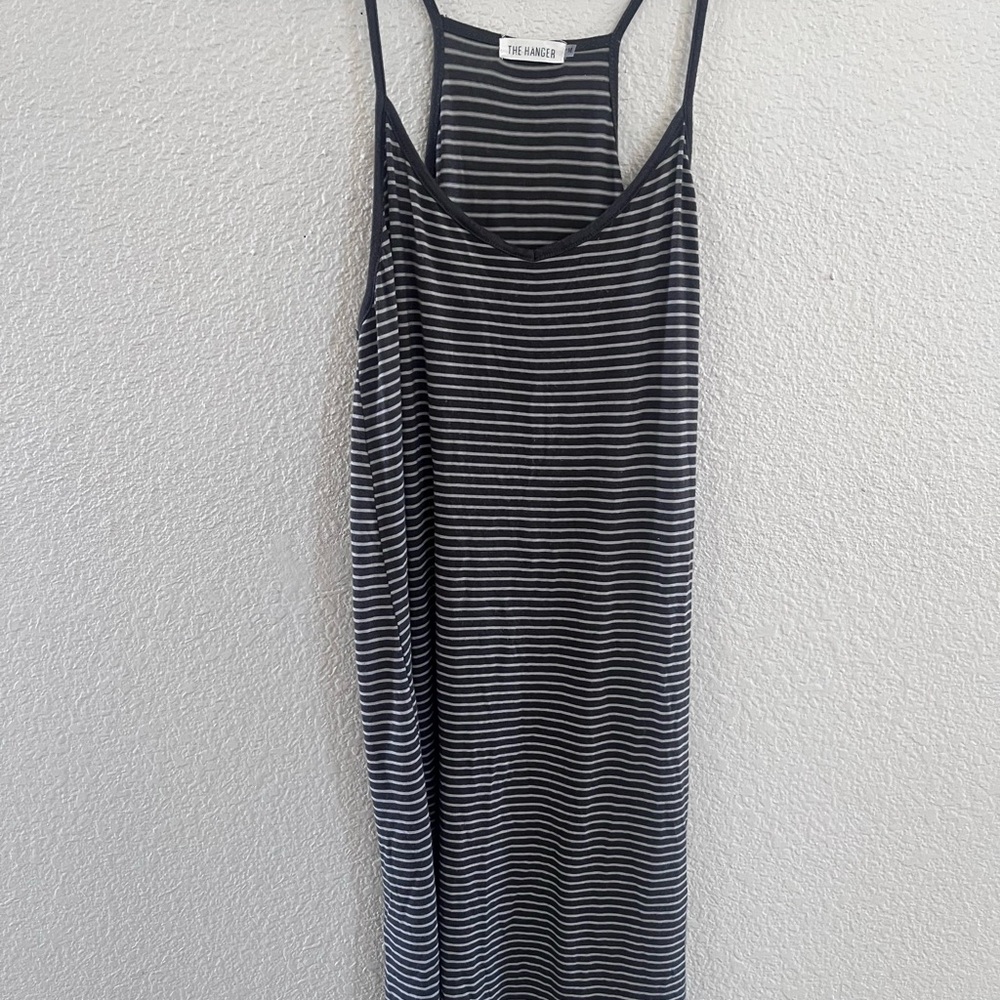 The Ranger Striped Racerback Maxi Dress - Black & White